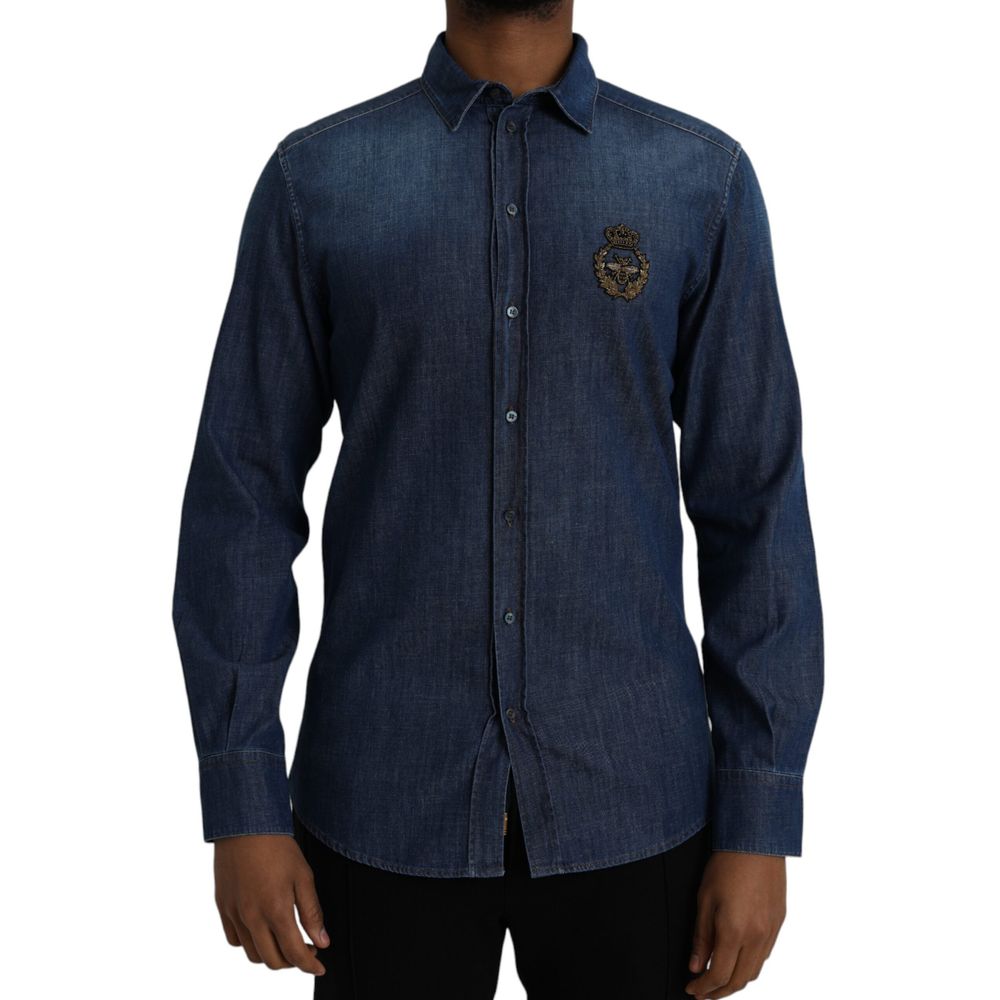 Dolce & Gabbana blue cotton shirt
